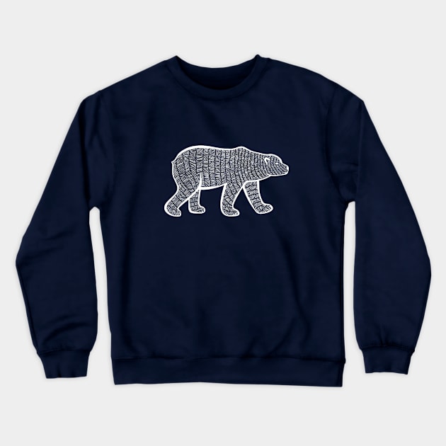 Polar Bear Ink Art - on dark colors Crewneck Sweatshirt by Green Paladin